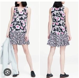 Banana Republic Navy With Floral  Dress Size 8 NWT